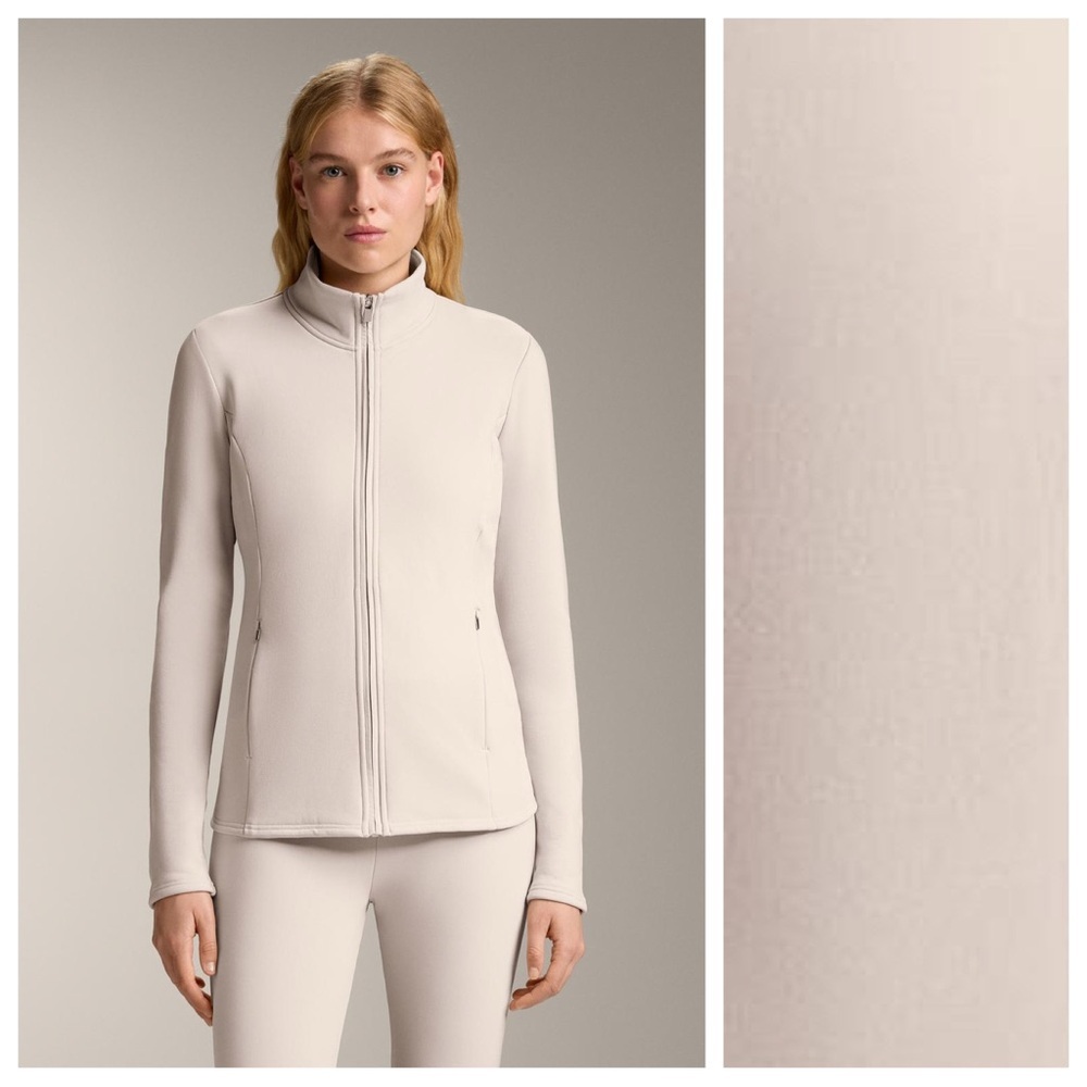 NWT. OYSHO Cream Thermal Base Layer Jacket with Brushed Inner Layer. Size M.